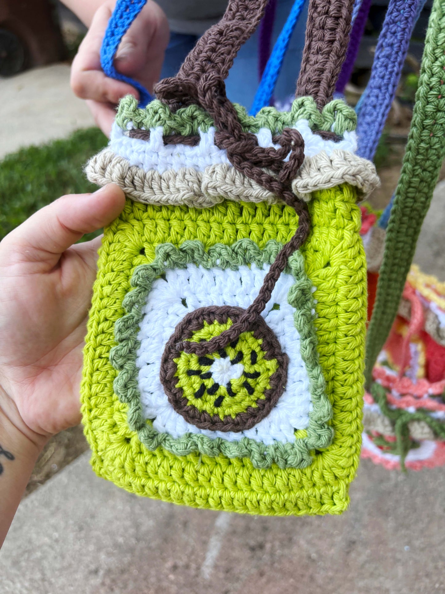 Fruit Jam Drawstring Bag | Handmade Crochet Bag